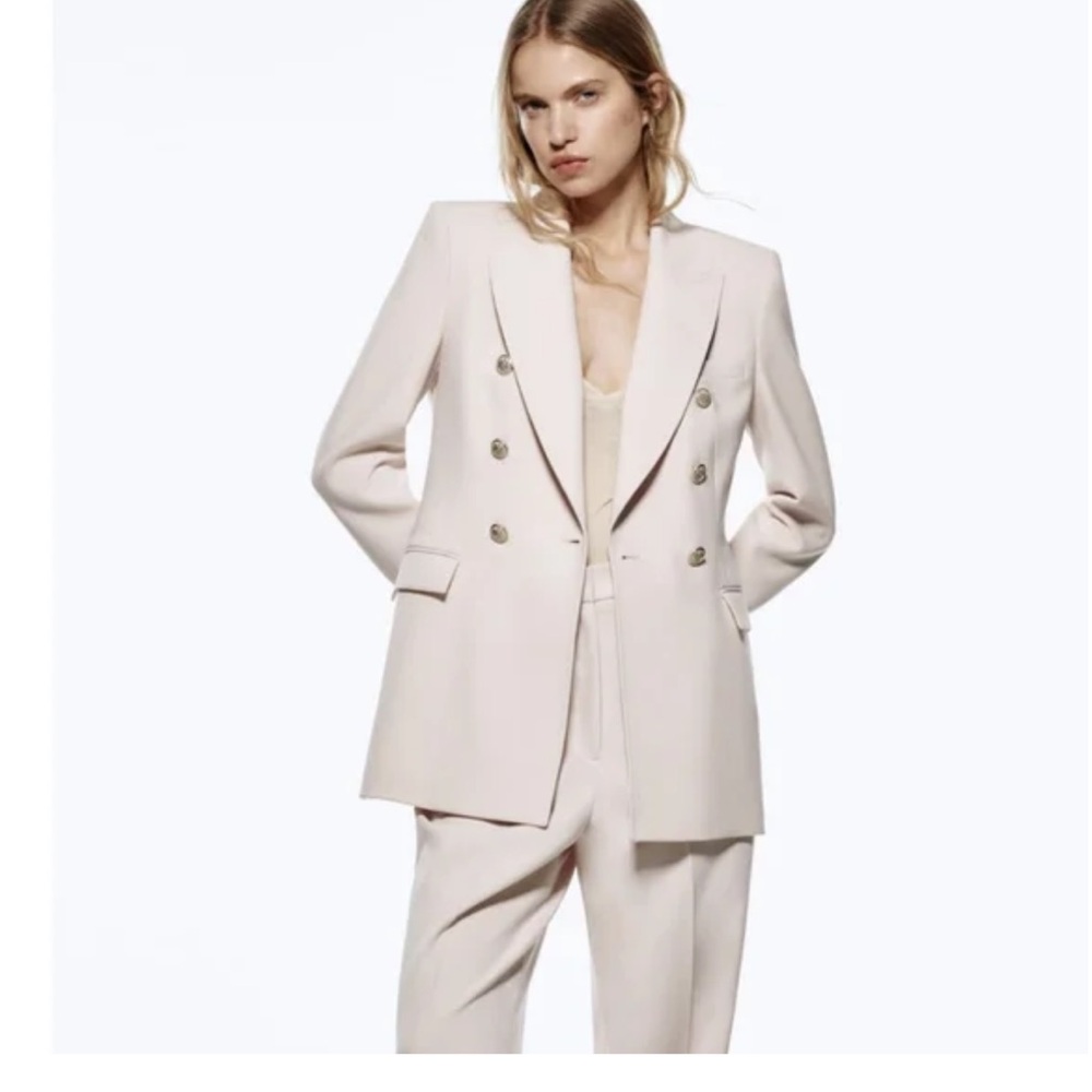 ASOS Women's Blazer in Tan with Gold Buttons